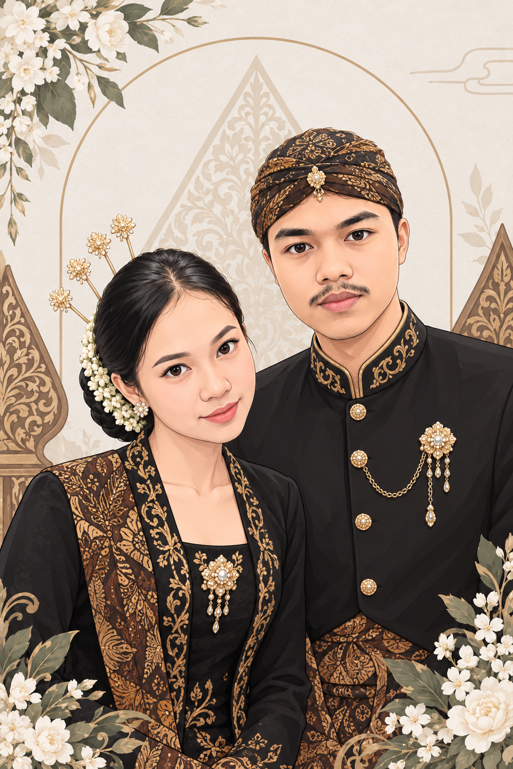 Daffa Fadilah & Annisa Damayanti dalam busana adat